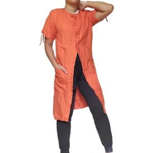 Vintage segno linen orange minimalist button up cardigan S Small 4 6